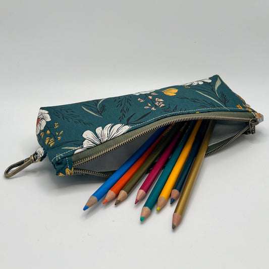 Pencil Pouch in Woodland Wildflowers