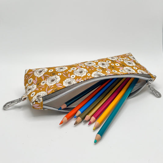 Pencil Pouch in Golden Bloom