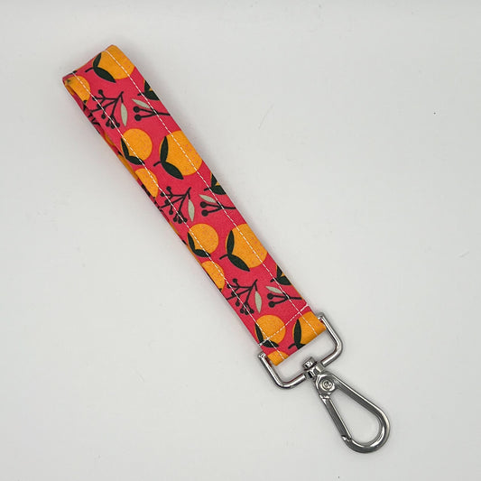 Key Fob Wristlet in Coral Oranges