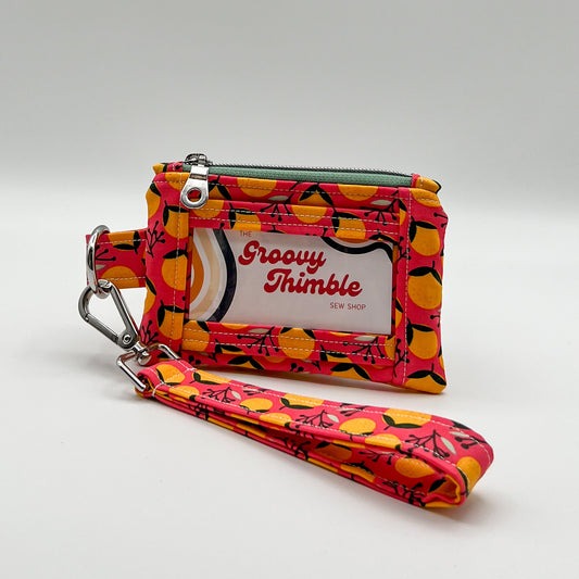 Wristlet Wallet in Coral Oranges