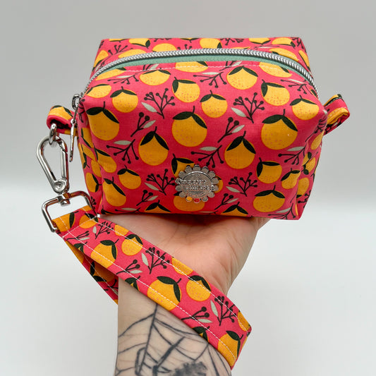 Small Makeup Bag in Coral Oranges