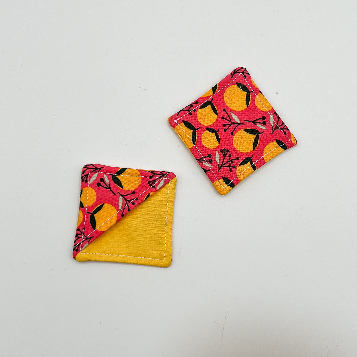Fabric Bookmarks in Coral Oranges