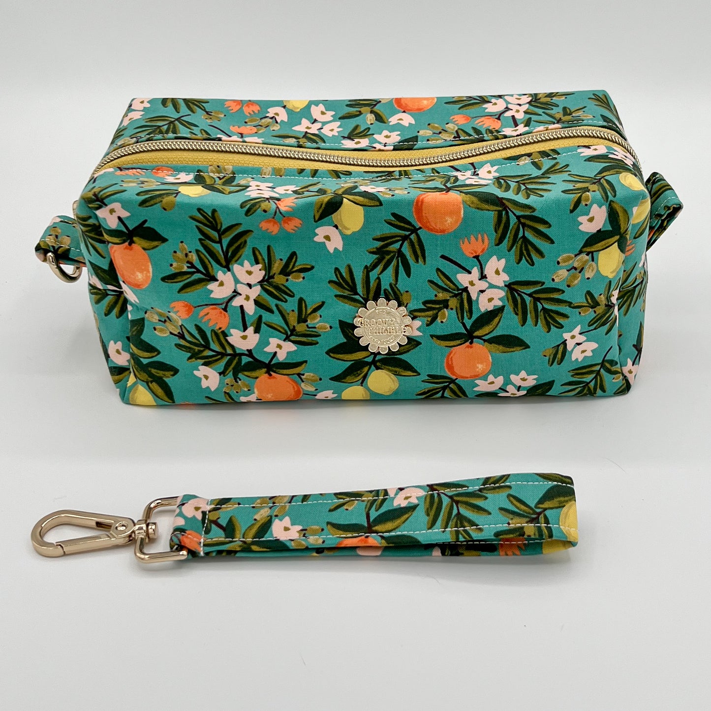 Large Makeup Bag in Citrus Floral