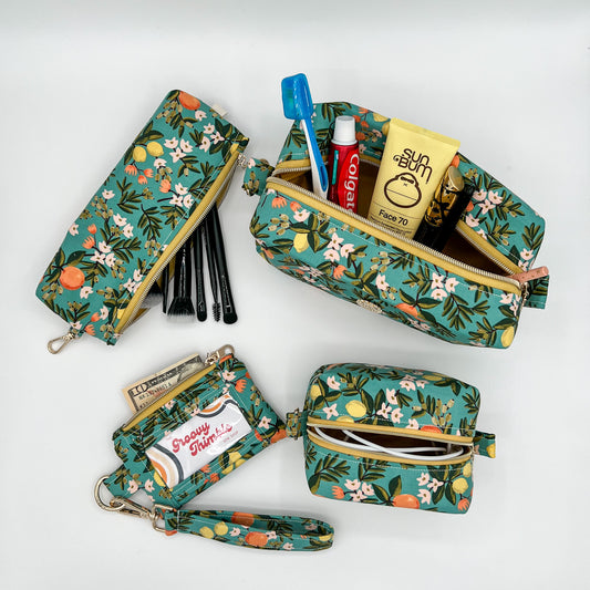 5-Piece Travel Bag Set in Citrus Floral
