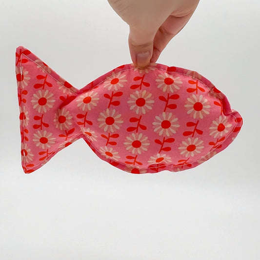 Big Fish Crinkle Cat Toy in Flowerland Daisies in Sorbet