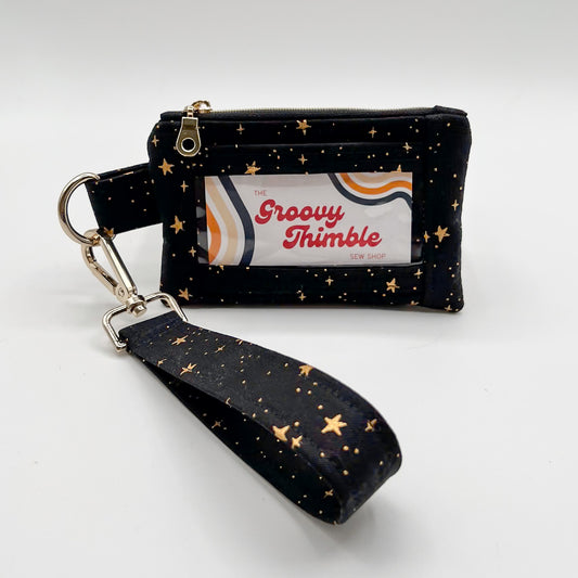 Wristlet Wallet in Metallic Stars