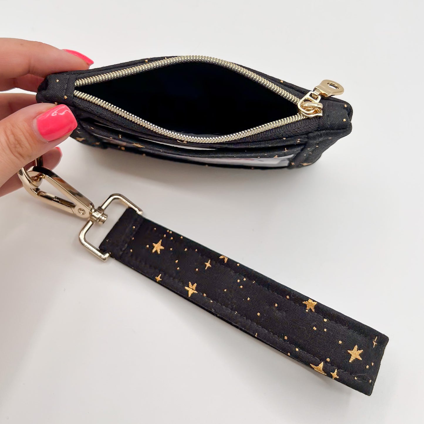 Wristlet Wallet in Metallic Stars