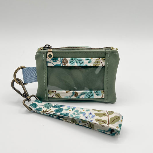 Faux-Leather Wristlet Wallet in Moss + Verte | Ready to Ship!