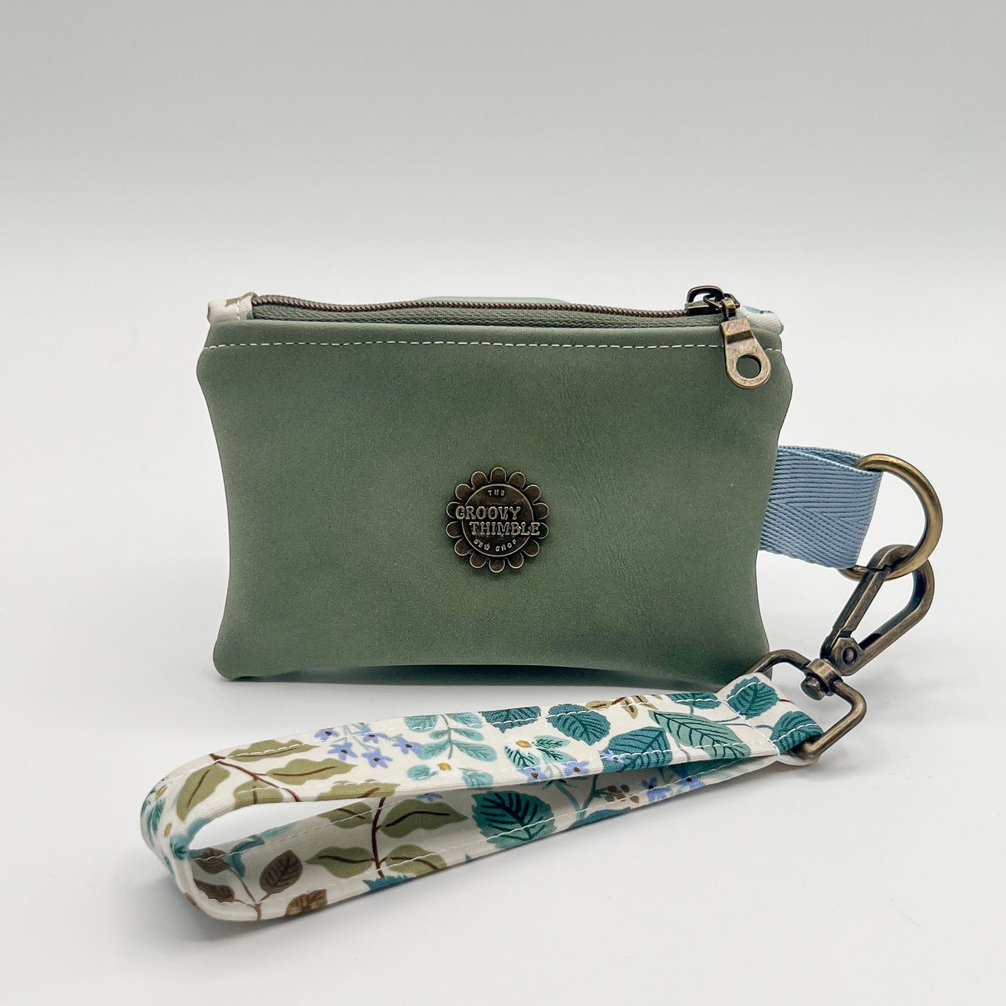 Faux-Leather Wristlet Wallet in Moss + Verte | Ready to Ship!