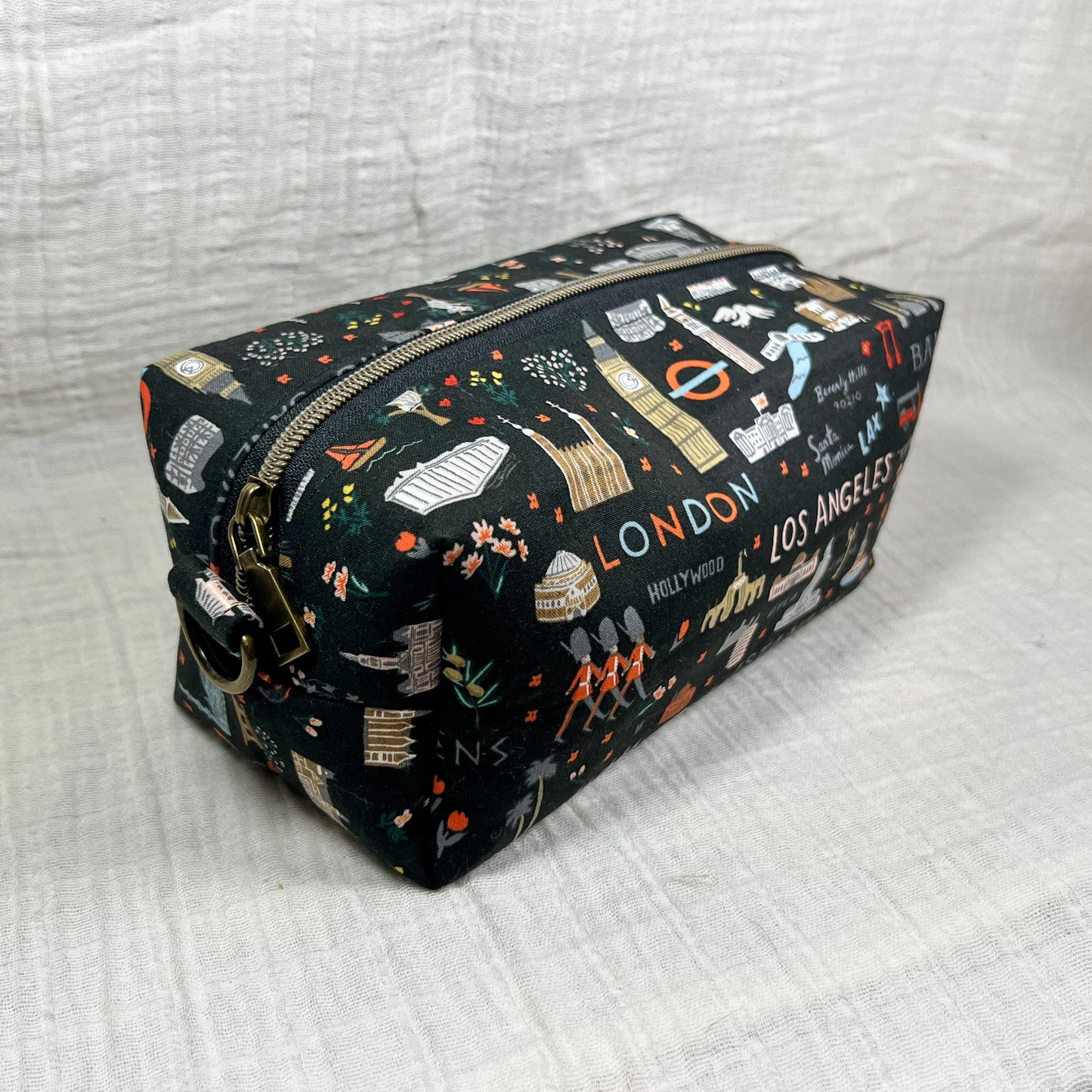 Large Makeup Bag in World Traveler Black