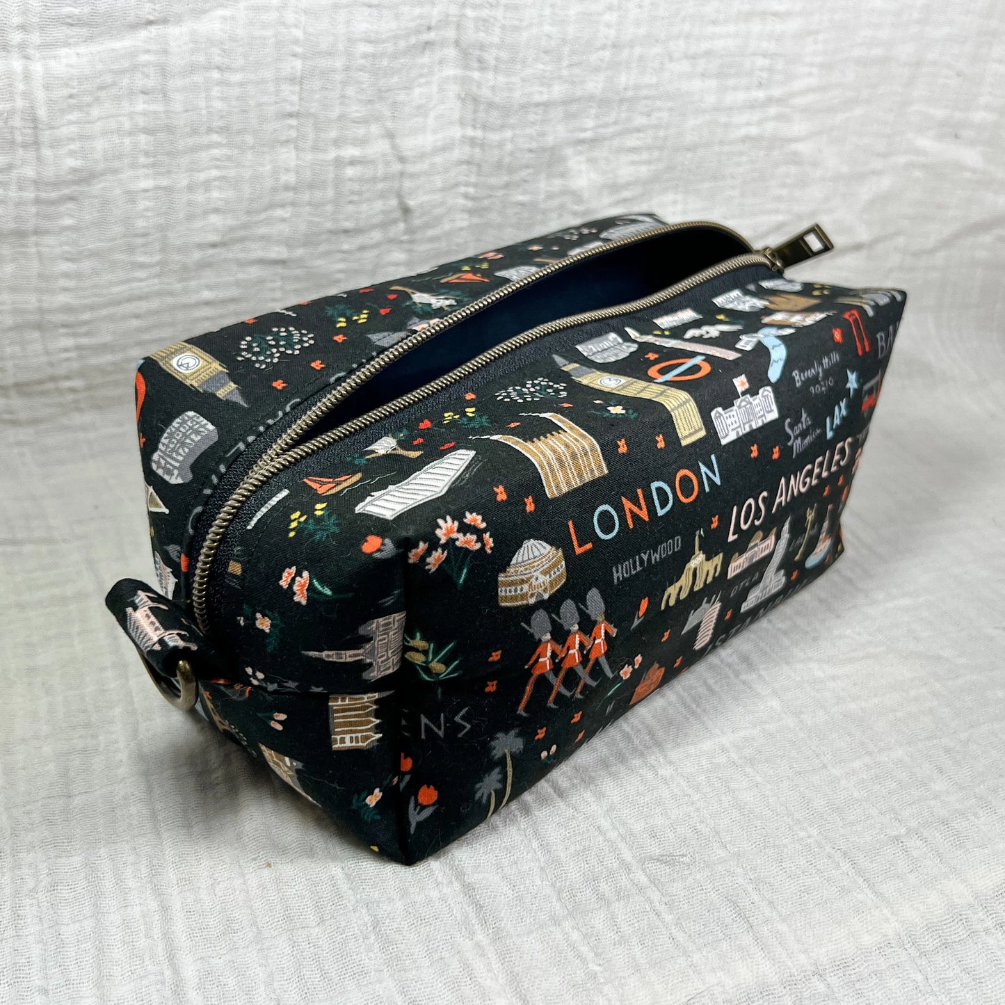 Large Makeup Bag in World Traveler Black