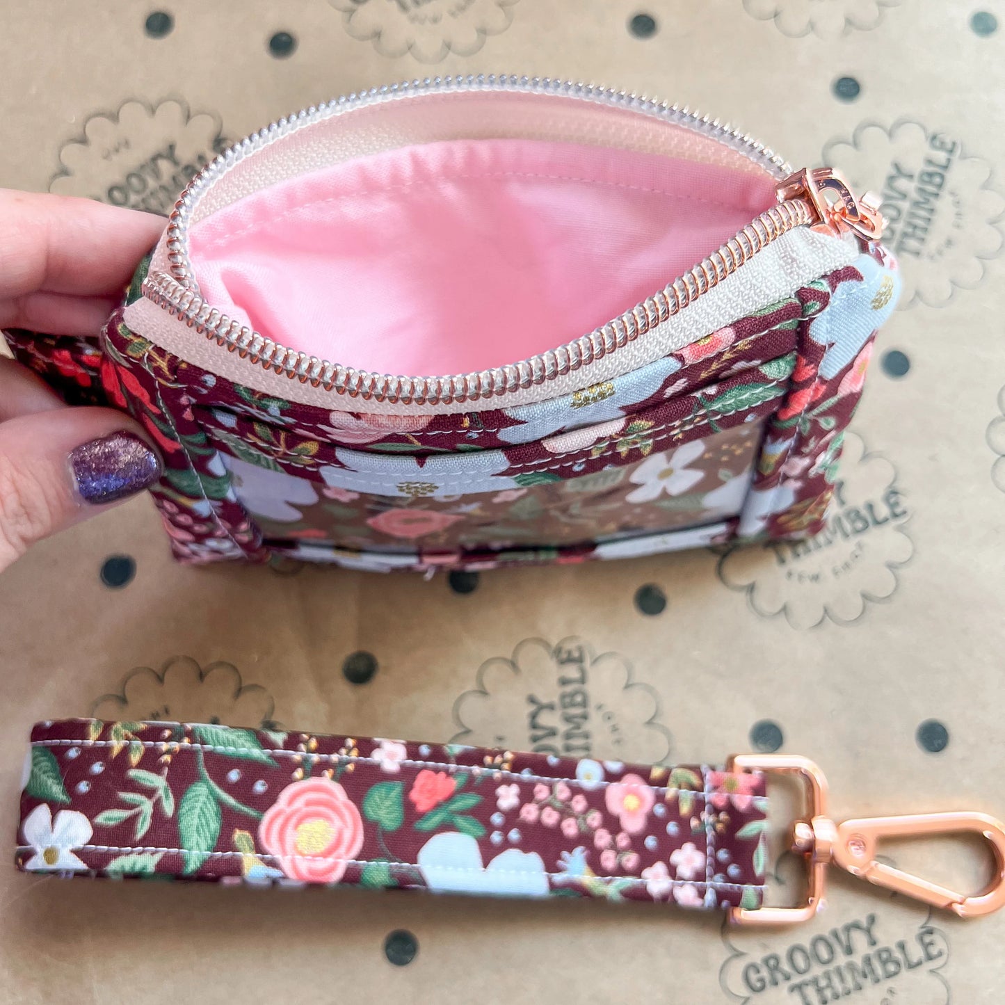 Wristlet Wallet in Wild Rose