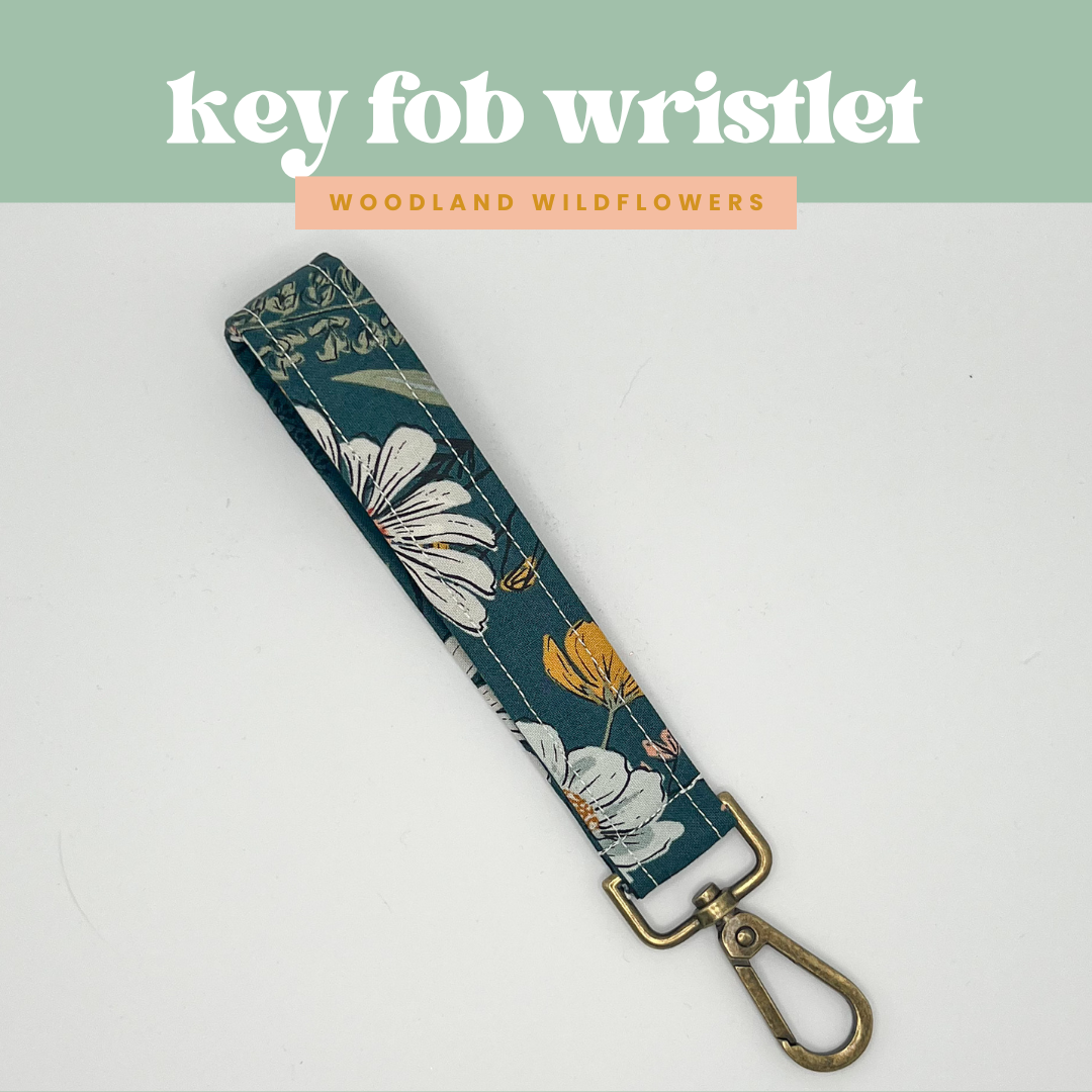 Key Fob Wristlet in Woodland Wildflowers