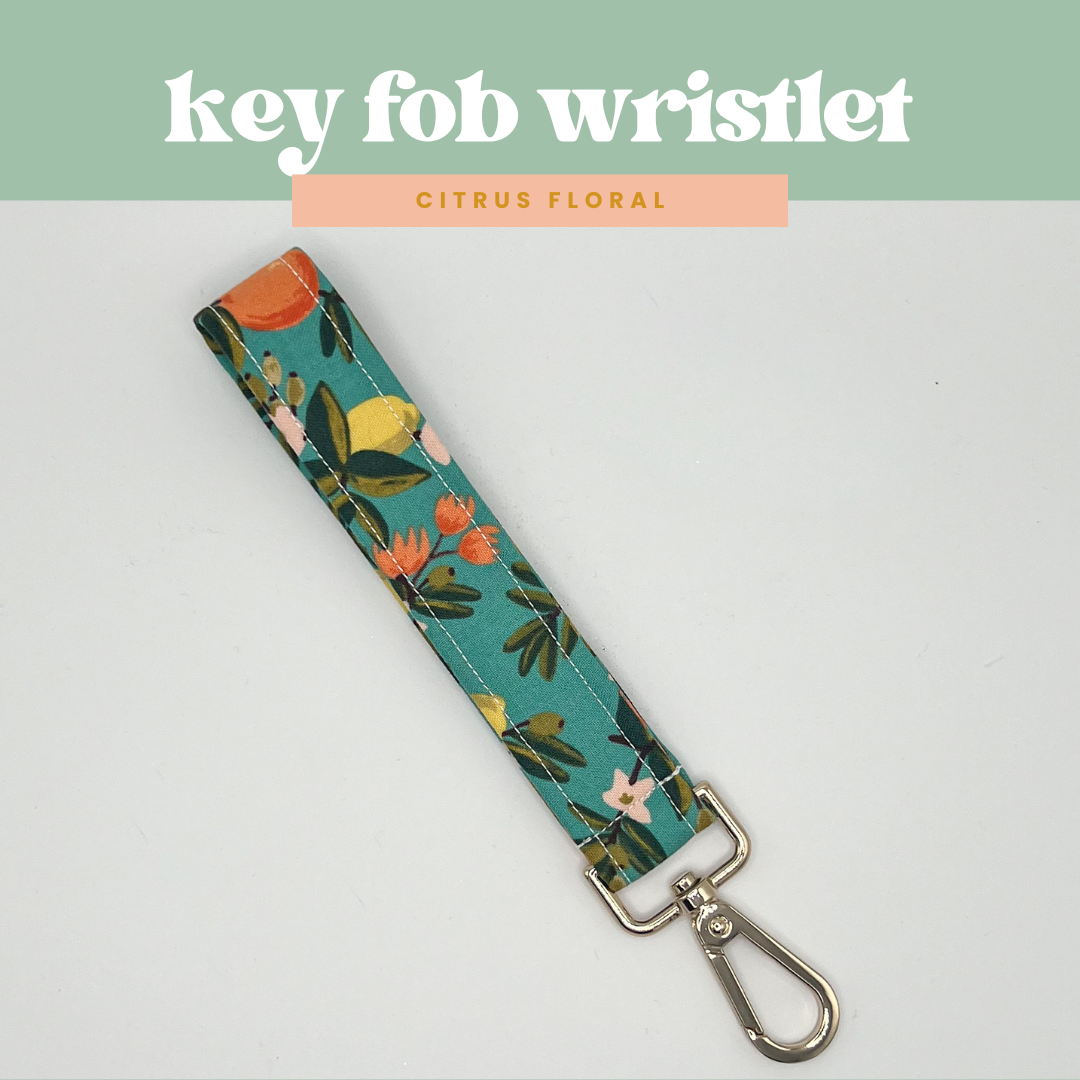 Key Fob Wristlet in Citrus Floral