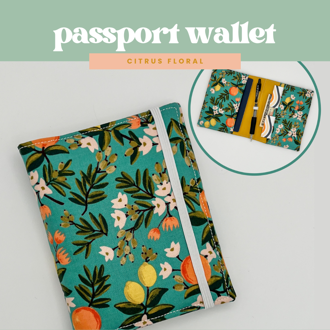 Passport Wallet in Citrus Floral