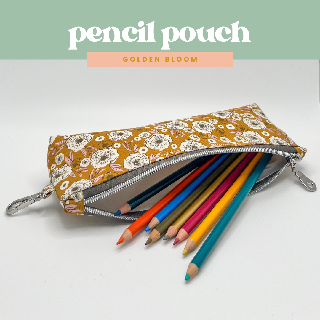 Pencil Pouch in Golden Bloom