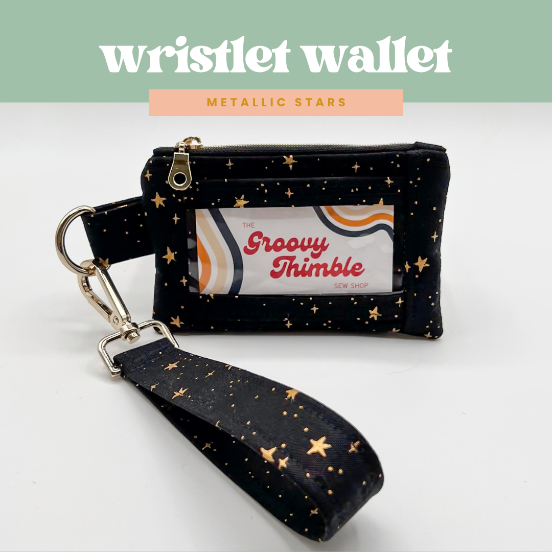 Wristlet Wallet in Metallic Stars