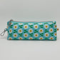 Pencil Pouch in Flowerland Daisies in Turquoise