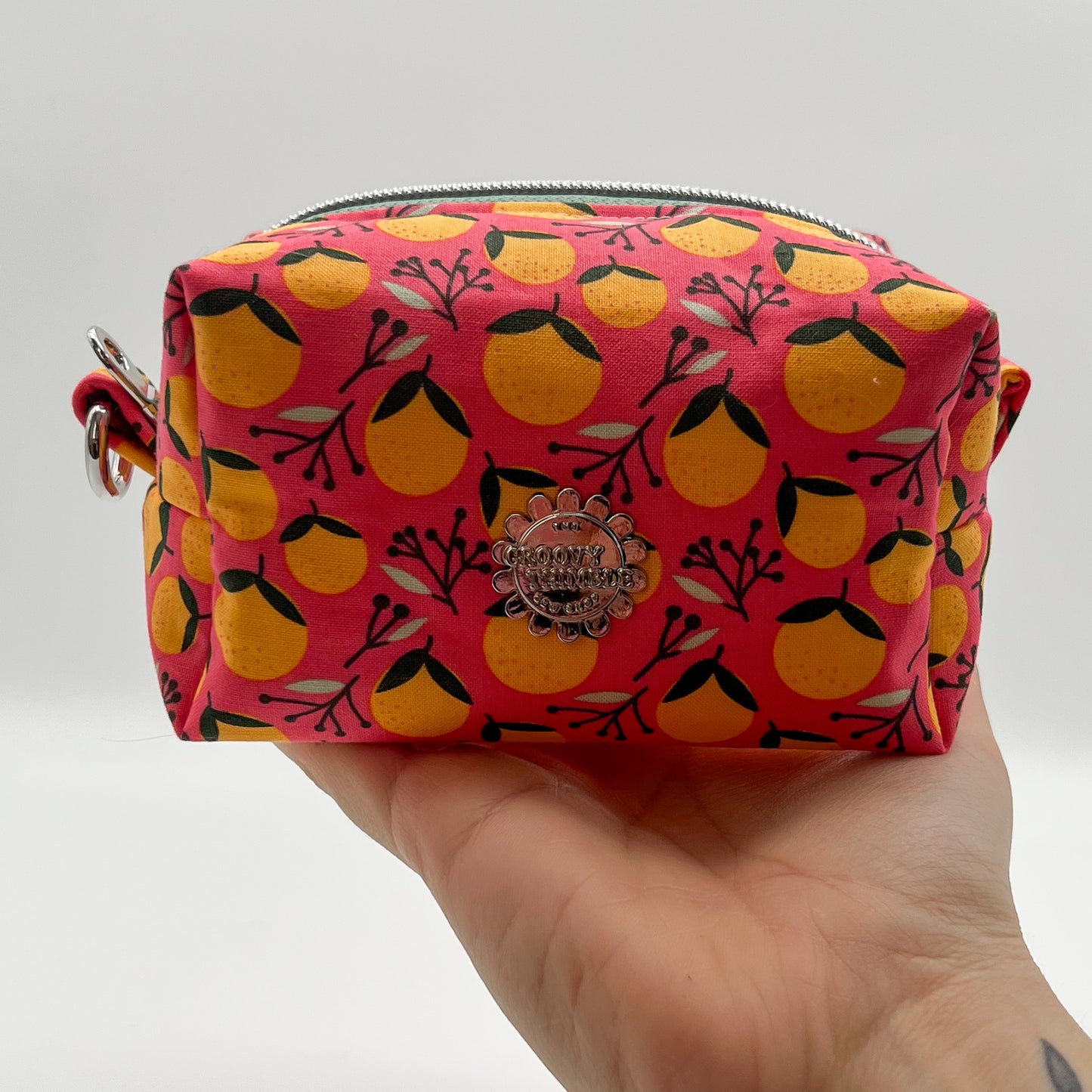Small Makeup Bag in Coral Oranges