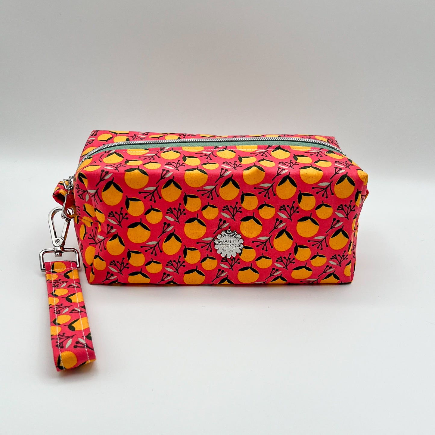 Large Makeup Bag in Coral Oranges