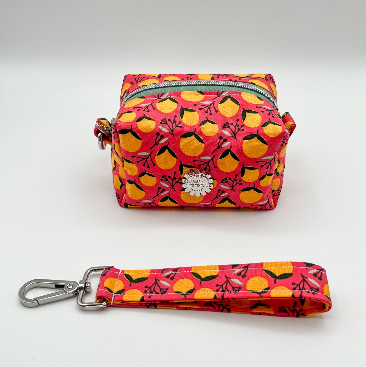 Small Makeup Bag in Coral Oranges