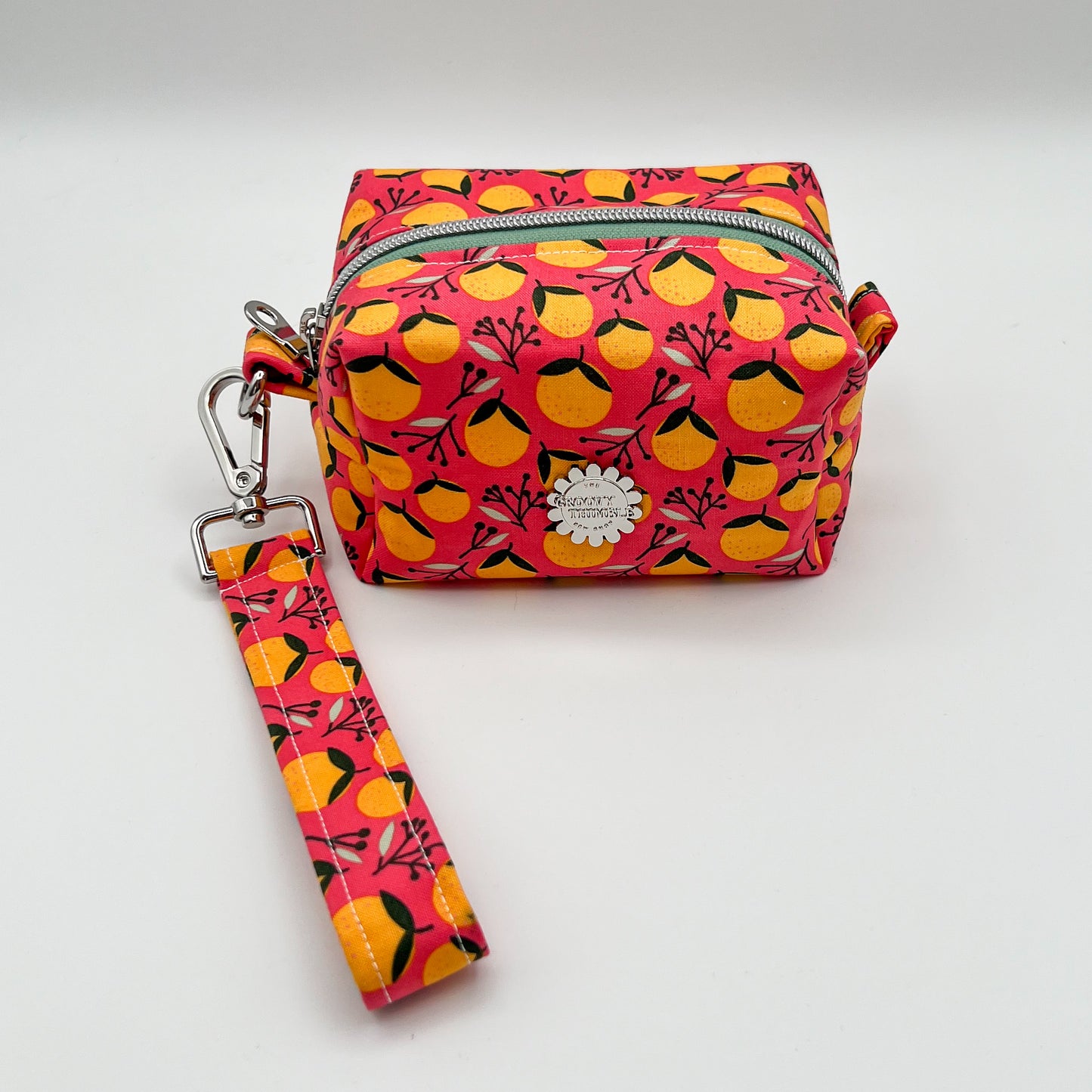 Small Makeup Bag in Coral Oranges