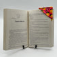 Book Sleeve with 2 Fabric Bookmarks in Coral Oranges