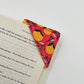 Book Sleeve with 2 Fabric Bookmarks in Coral Oranges