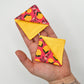Book Sleeve with 2 Fabric Bookmarks in Coral Oranges