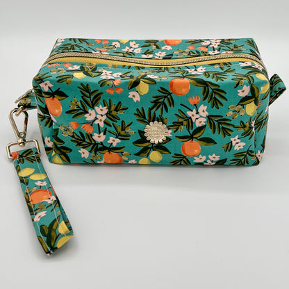 Large Makeup Bag in Citrus Floral