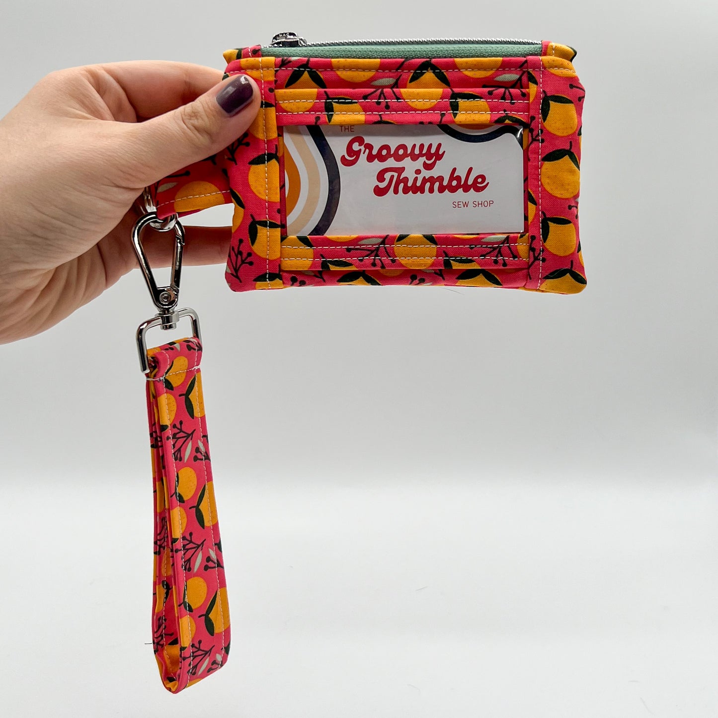 Wristlet Wallet in Coral Oranges