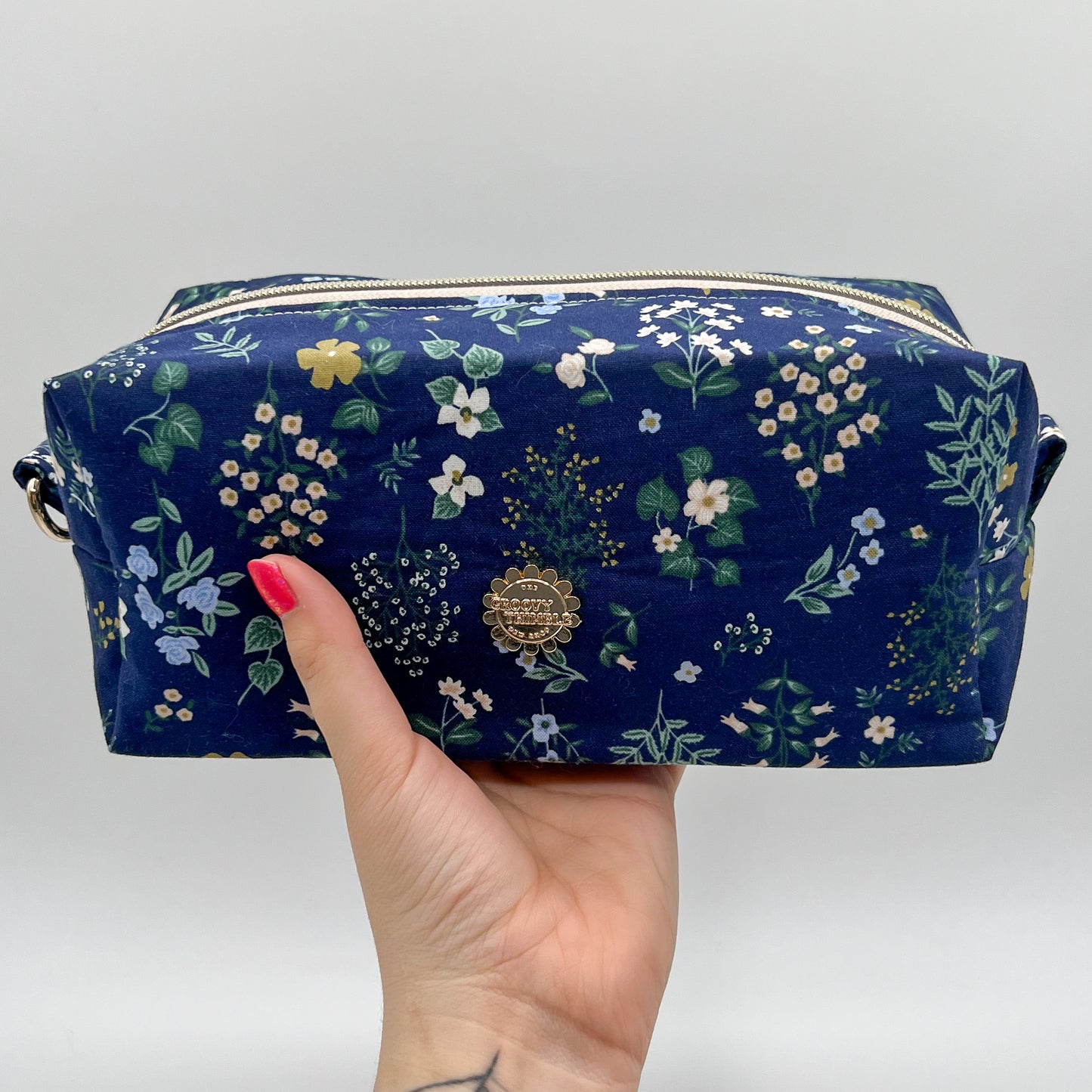 Large Makeup Bag in Strawberry Fields