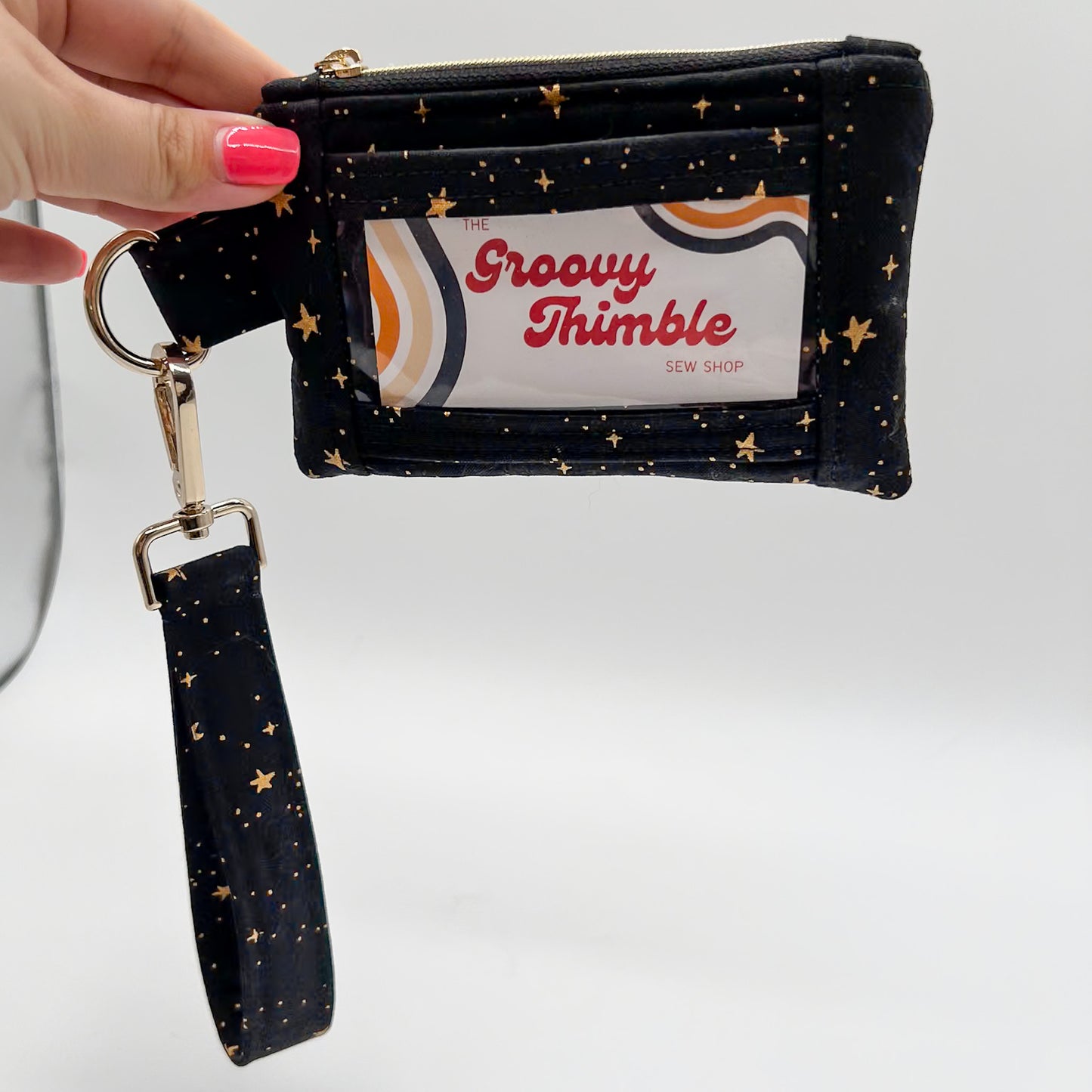 Wristlet Wallet in Metallic Stars