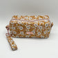 Large Quilted Makeup Bag in Golden Bloom
