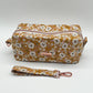 Large Quilted Makeup Bag in Golden Bloom
