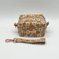Small Quilted Makeup Bag in Golden Bloom