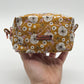 Small Quilted Makeup Bag in Golden Bloom