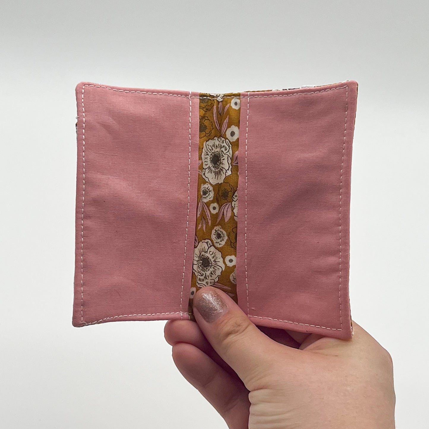 Quilted Card Wallet in Golden Bloom