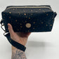 Large Quilted Makeup Bag in Metallic Stars
