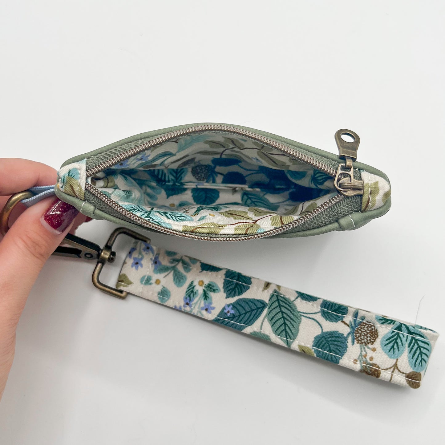 Faux-Leather Wristlet Wallet in Moss + Verte | Ready to Ship!