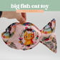 Big Fish Crinkle Cat Toy in Kitty Wreaths
