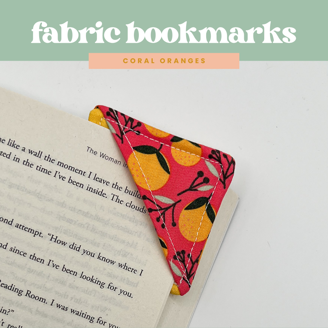 Fabric Bookmarks in Coral Oranges