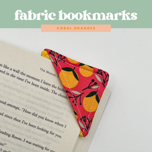 Fabric Bookmarks in Coral Oranges