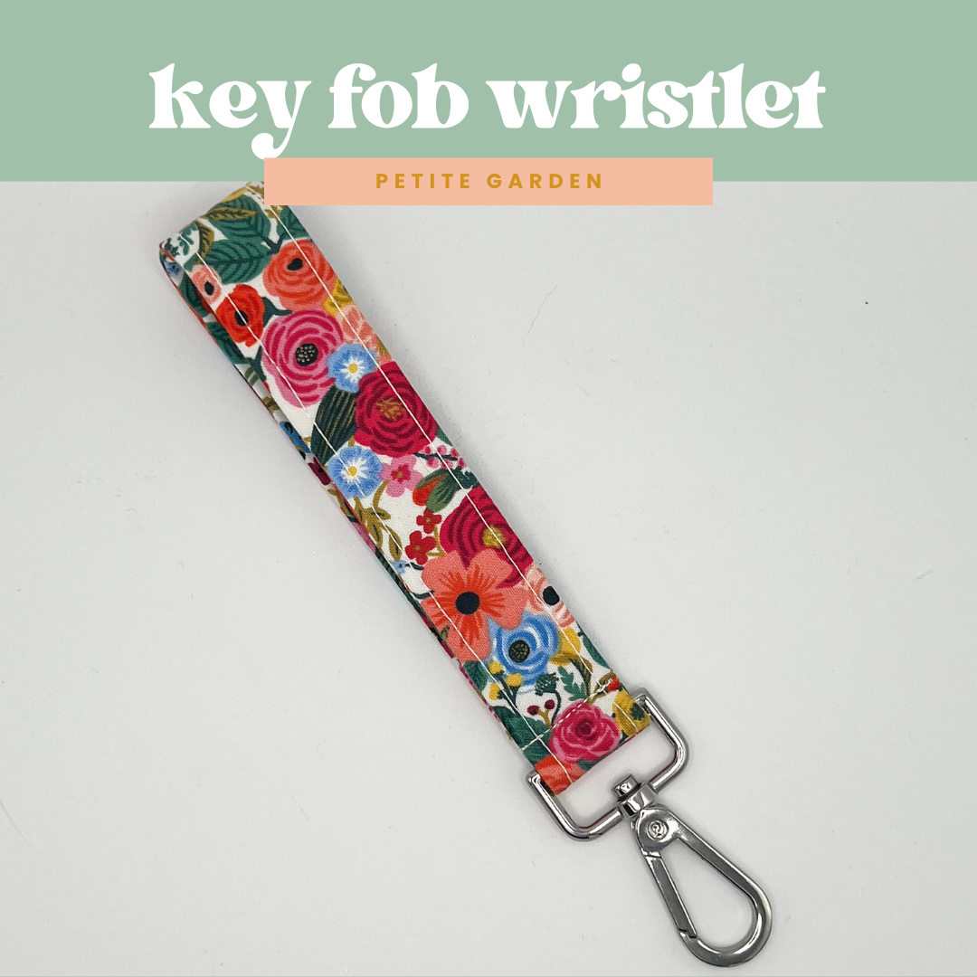 Key Fob Wristlet in Petite Garden