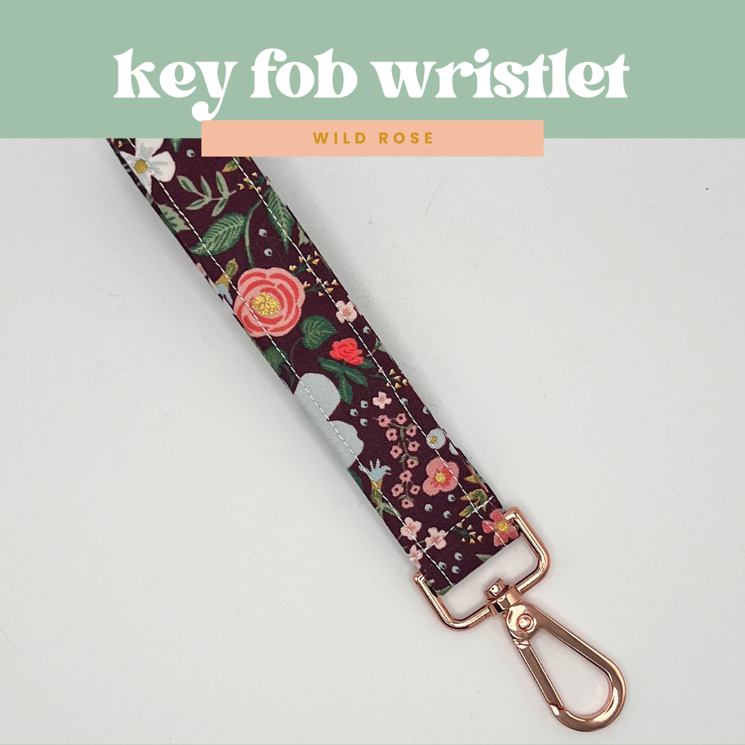Key Fob Wristlet in Wild Rose
