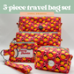 5-Piece Travel Bag Set in Coral Oranges