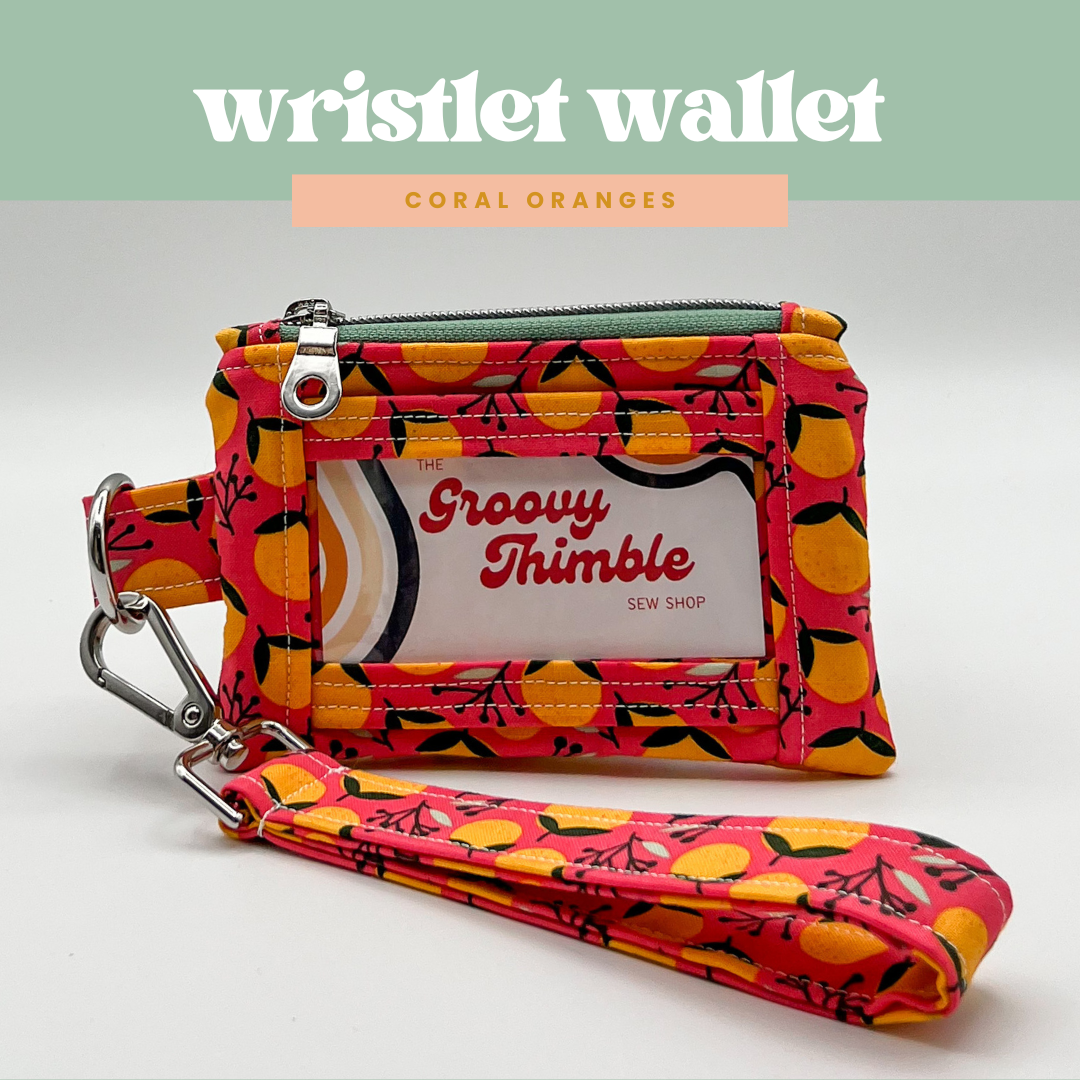 Wristlet Wallet in Coral Oranges