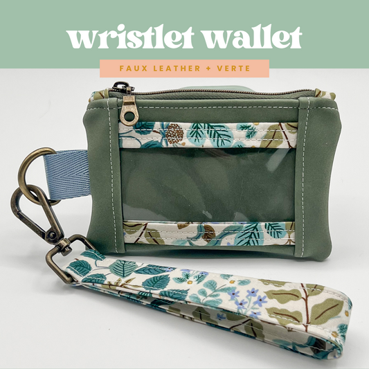 Faux-Leather Wristlet Wallet in Moss + Verte | Ready to Ship!