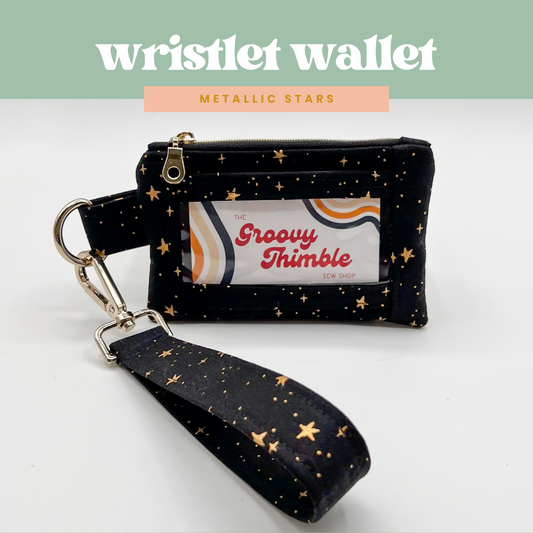 Wristlet Wallet in Metallic Stars